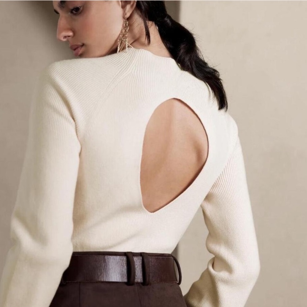 Banana republic BACKLESS MOCK-NECK SWEATER